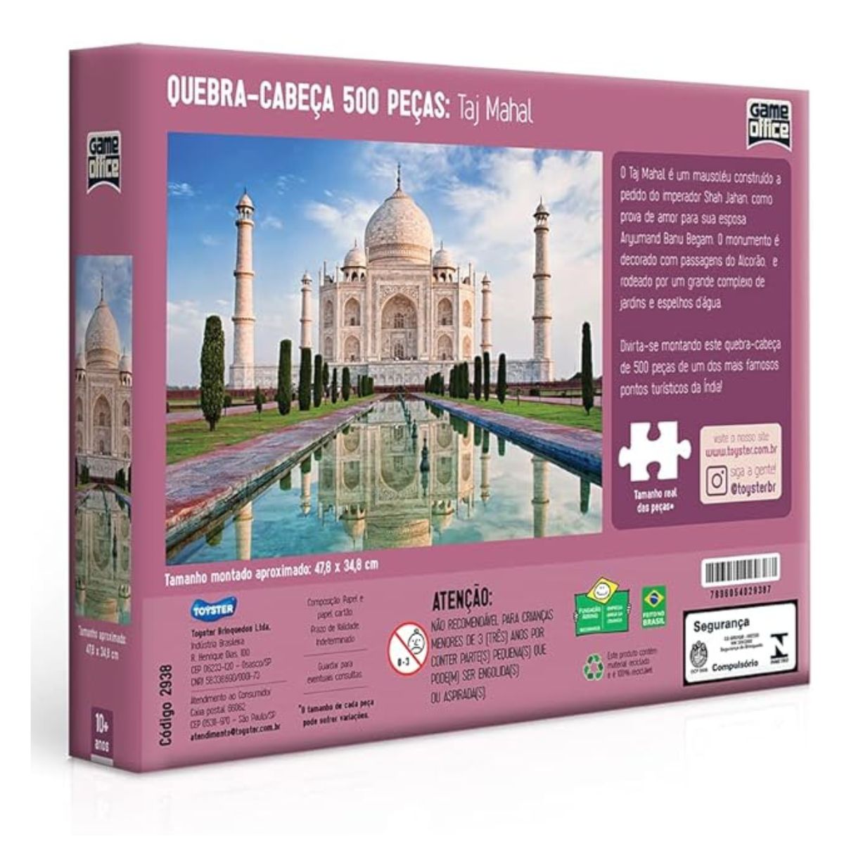 Quebra-cabeça Taj Mahal 500 Peças - Toyster Quebra-cabeça Taj Mahal 500 Peças - Toyster